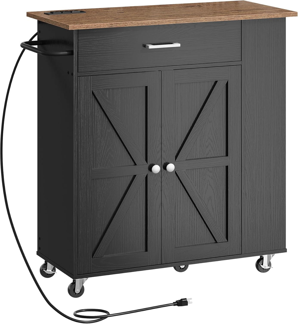 CHOEZON Kitchen Island Cart with Storage, Bar Cart with Charging Station, Kit...