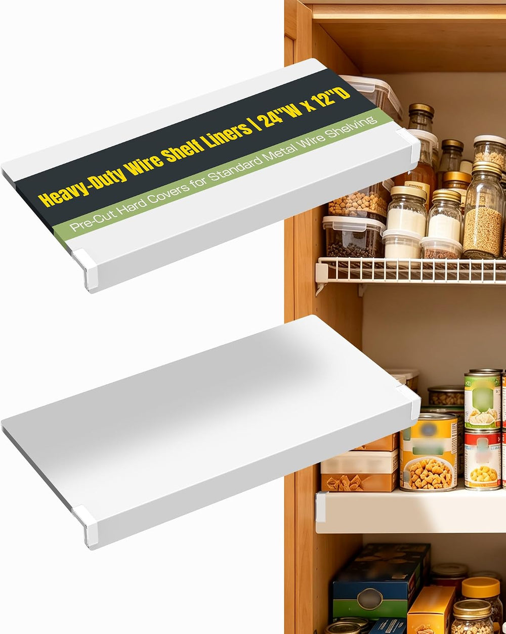 Wire Shelf Covers 24" W X 12"D,Rack Covers for Pantry Snap-On,2 Pack