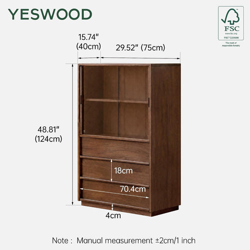 100% solid black walnut storage cabinet with dimmable shown in use