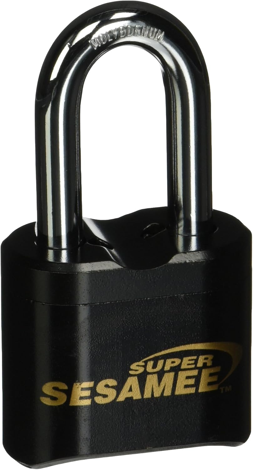 Sesamee K637 4 Dial Bottom Resettable Combination Brass Padlock with 2-Inch S...