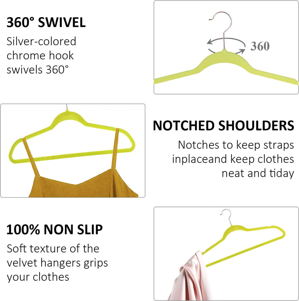 VECELO Premium Velvet Clothes Hangers Suit Heavy Duty (100 Pack)-Non Slip &am...