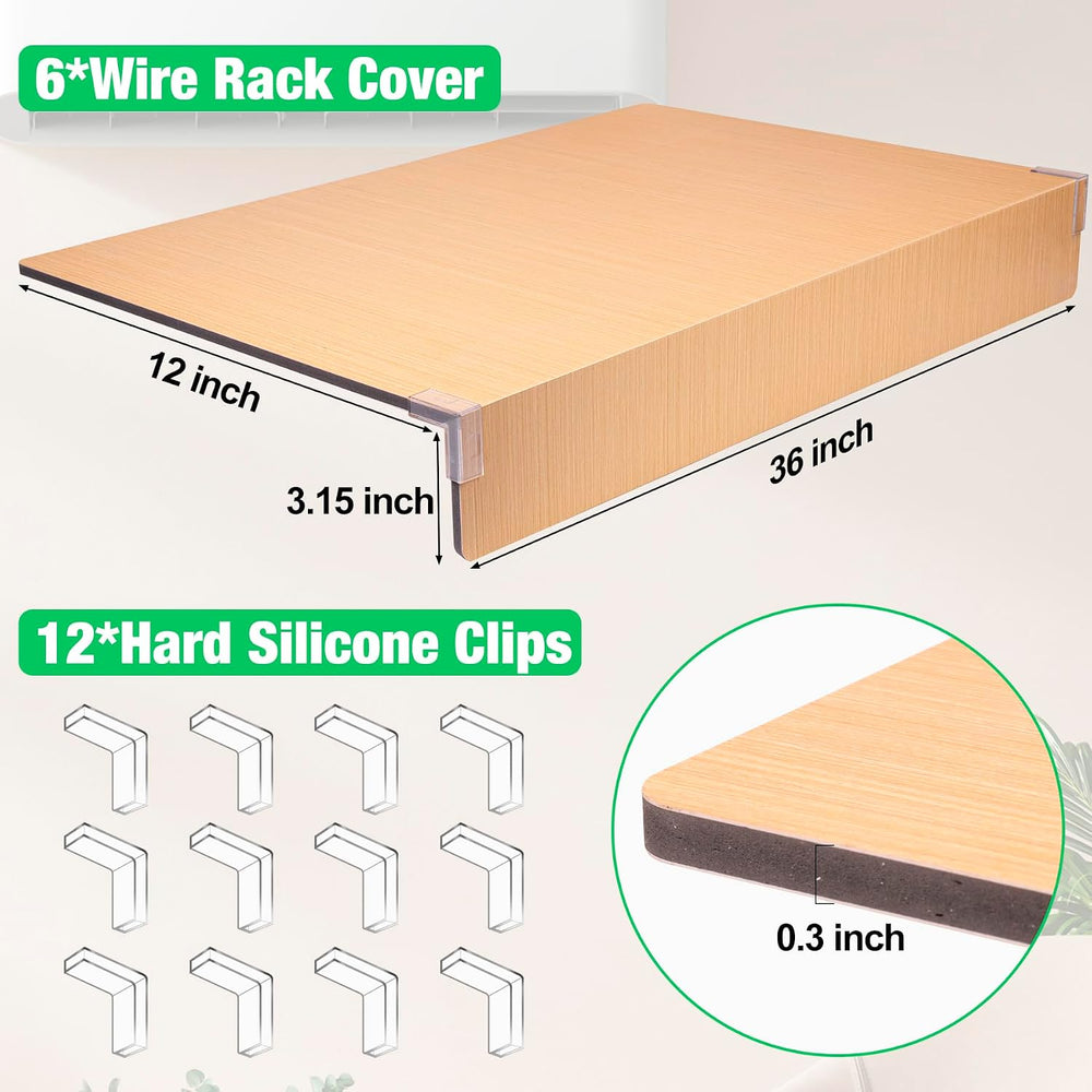 Wire Rack Covers for Shelves, 6 Pack 36 x 12in Wires Shelf Ccover for Pantry ...