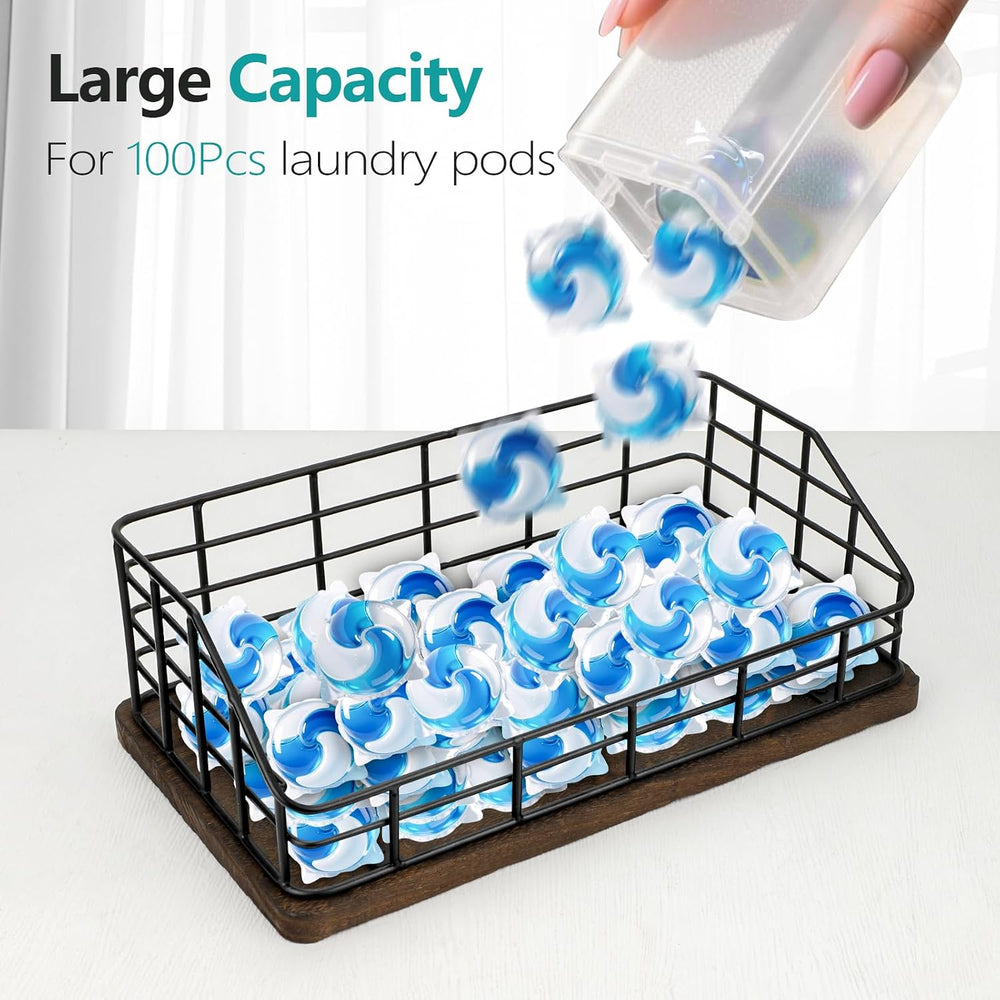 2-in-1 Trash Bag Holder & Dishwasher Pods Organizer, Extra Large Trash Ba...