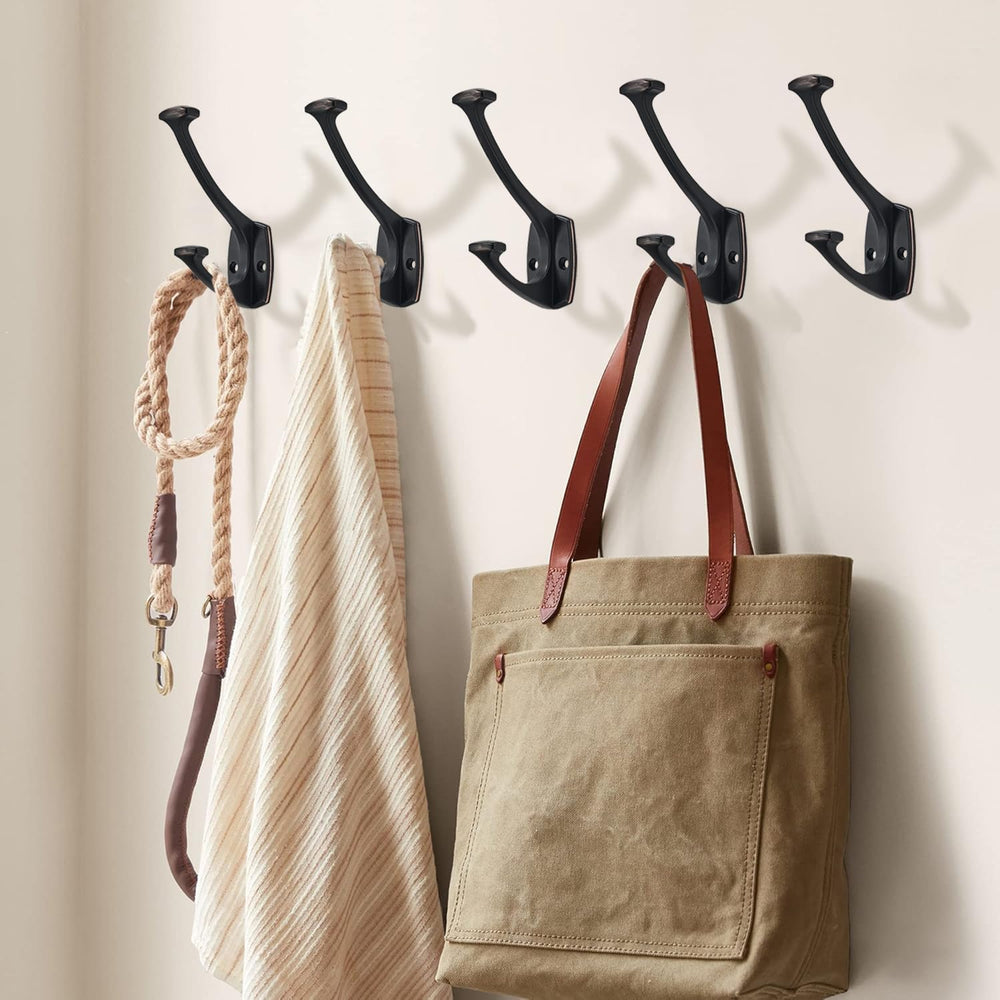 10 Pack Oil Rubbed Bronze Hooks Decorative Heavy Duty Solid Large Coat Hooks ...