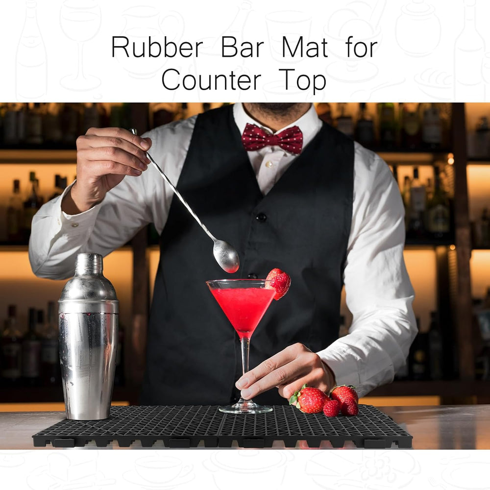 10 Pcs Bar Mat 12 x 12 Inch, Interlocking Non Slip Countertop Drying Mat