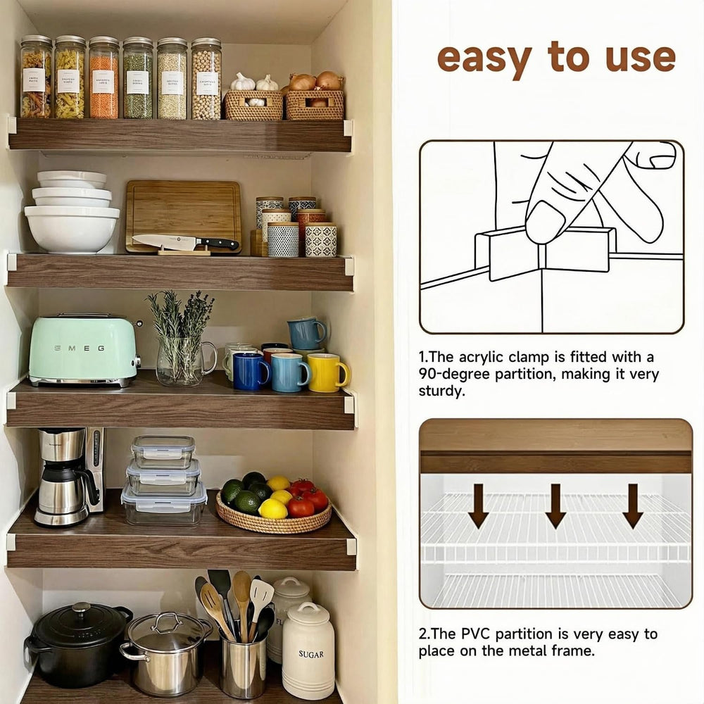 Wire Shelf Covers for Pantry ，Closet, 5 Pcs Shelf Liners (24 * 12")