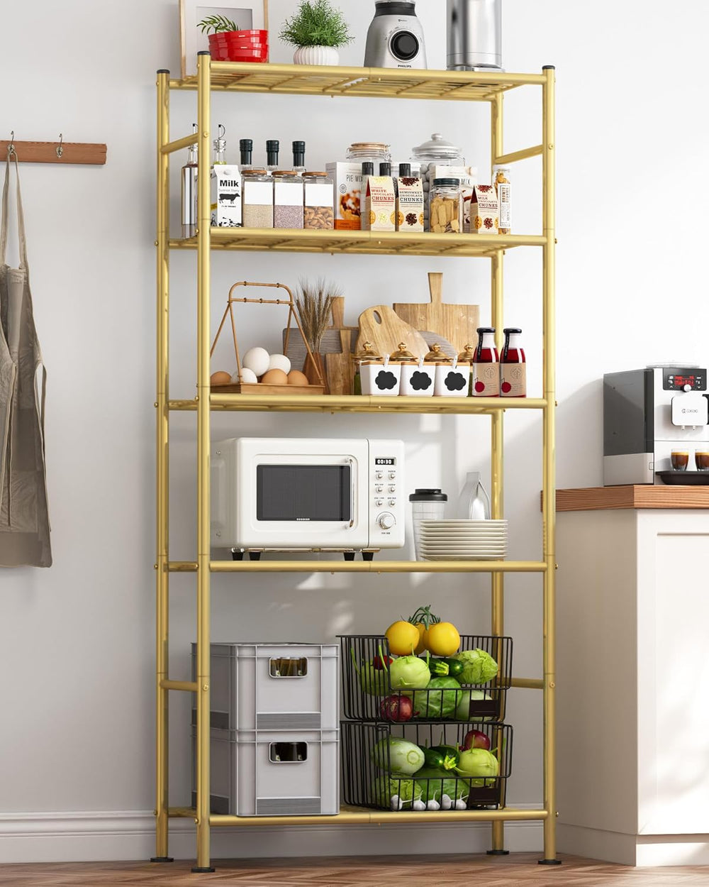 Sakugi Storage Shelves - 5 Tier Shelf Organizer, Heavy Duty Garage Shelving U...
