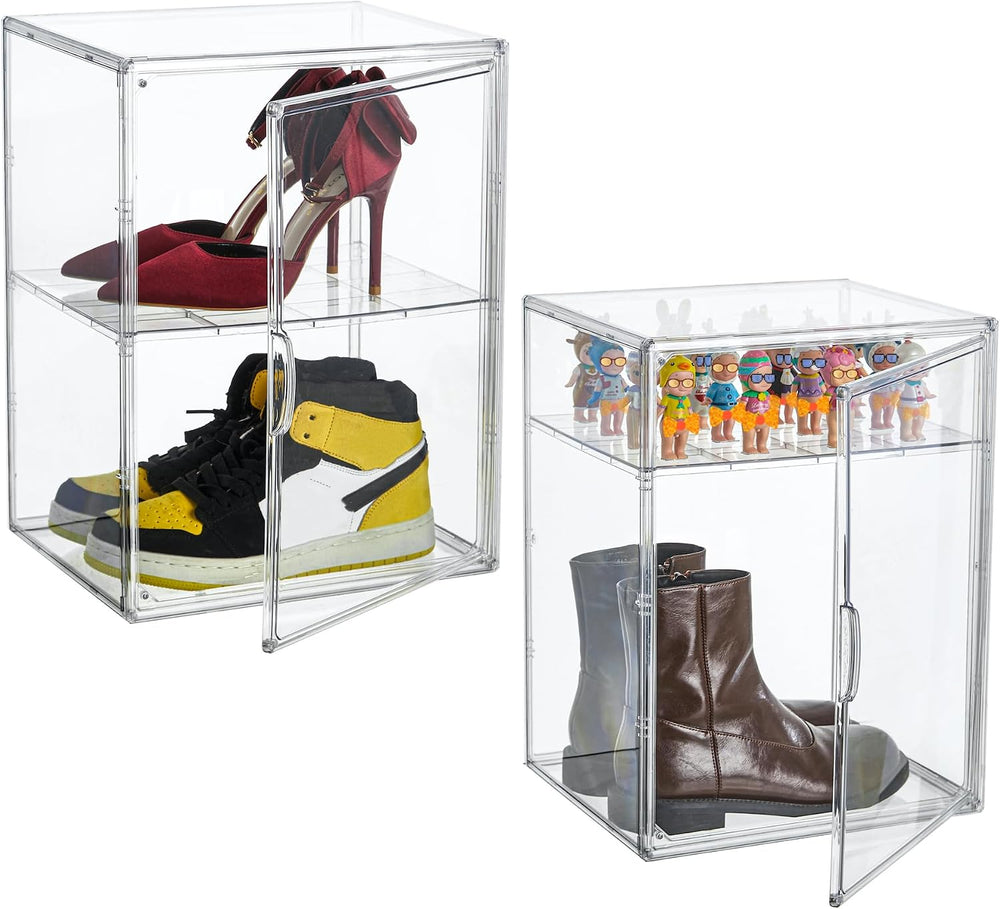 Attelite XXX-Large Acrylic Display Case Boot Shoe Storage Boxes 2 Pack