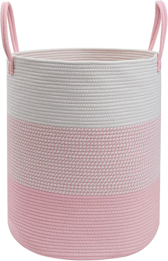 105L Pink Extra Large Laundry Basket, Clothes Hamper with Handles