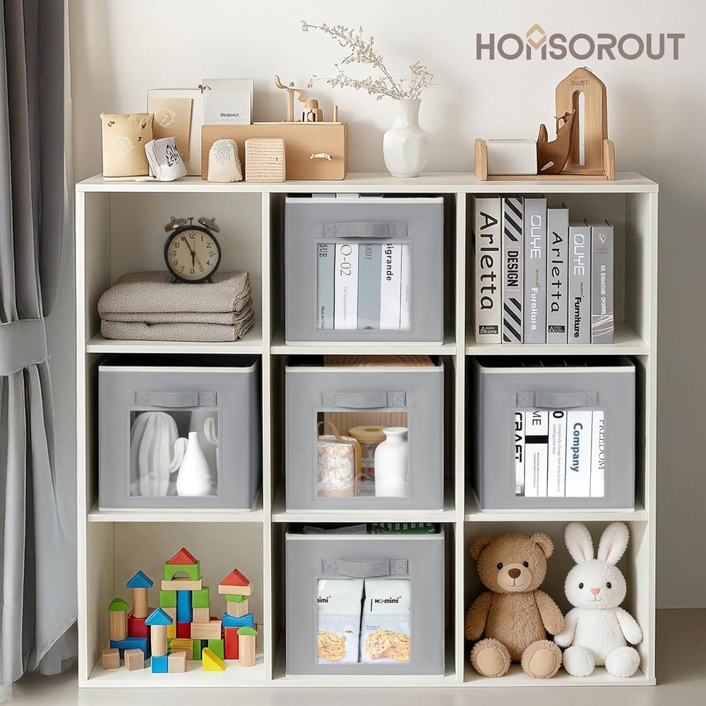 Homsorout Foldable Storage Cubes - Cubby Storage Organizer with Window, Decor...
