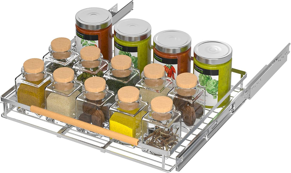 iPEGTOP 2 Pack Pull Out Cabinet Drawer Shelf Organizer, Extendable Sliding Sl...