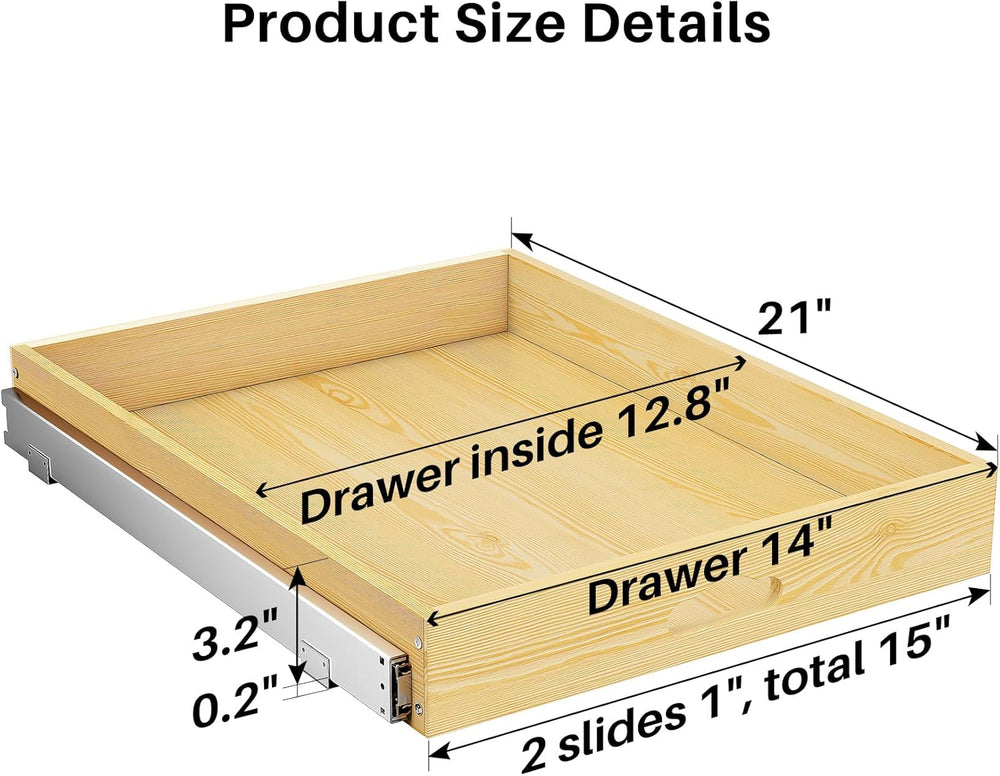 Pull Out Cabinet Organizer, Soft Close Wooden Slide Out Drawers for Pots and ...