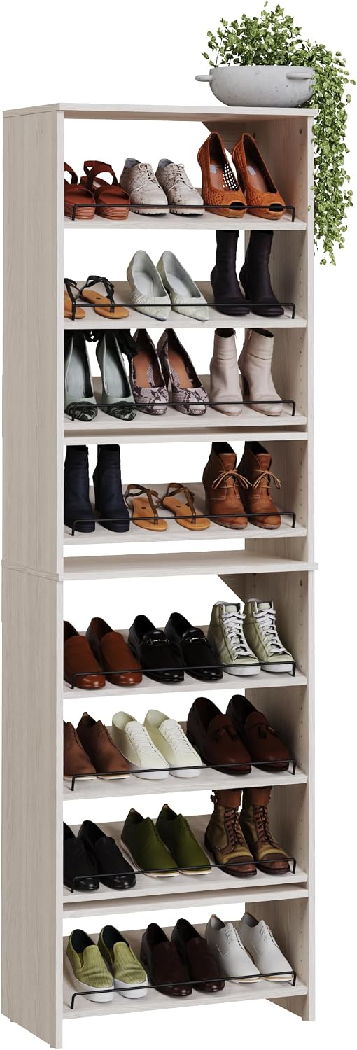 ClosetMaid SuiteSymphony 25-Inch Shoe Shelf Tower, (2) 4-Shoe Shelf Packs (Cr...