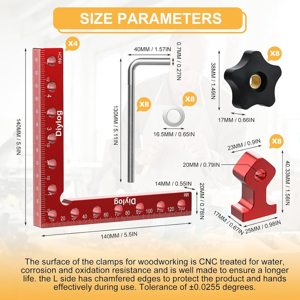 Corner Clamp for Woodworking, 90 Degree Corner Clamp, 4 Pack 5.5"x 5.5&q...