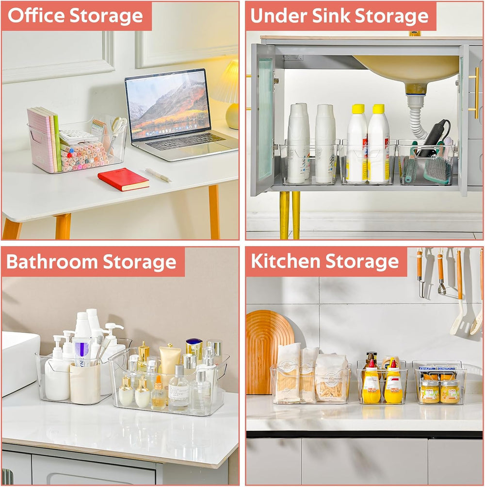Clear Plastic Storage Bins - 12 Pack Pantry Organizers and Storage,Large Clea...