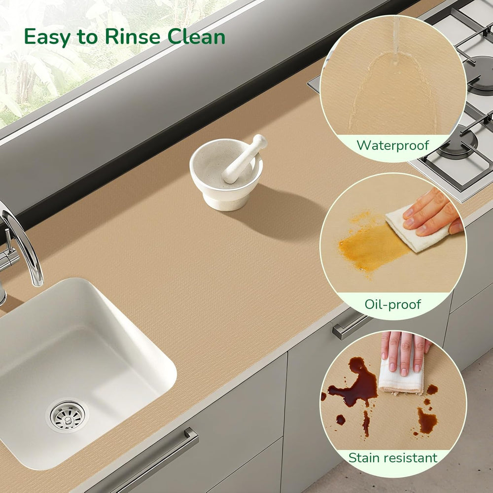 Strong Grip Drawer and Shelf Liner for Kitchen 23.6In x 20FT Beige