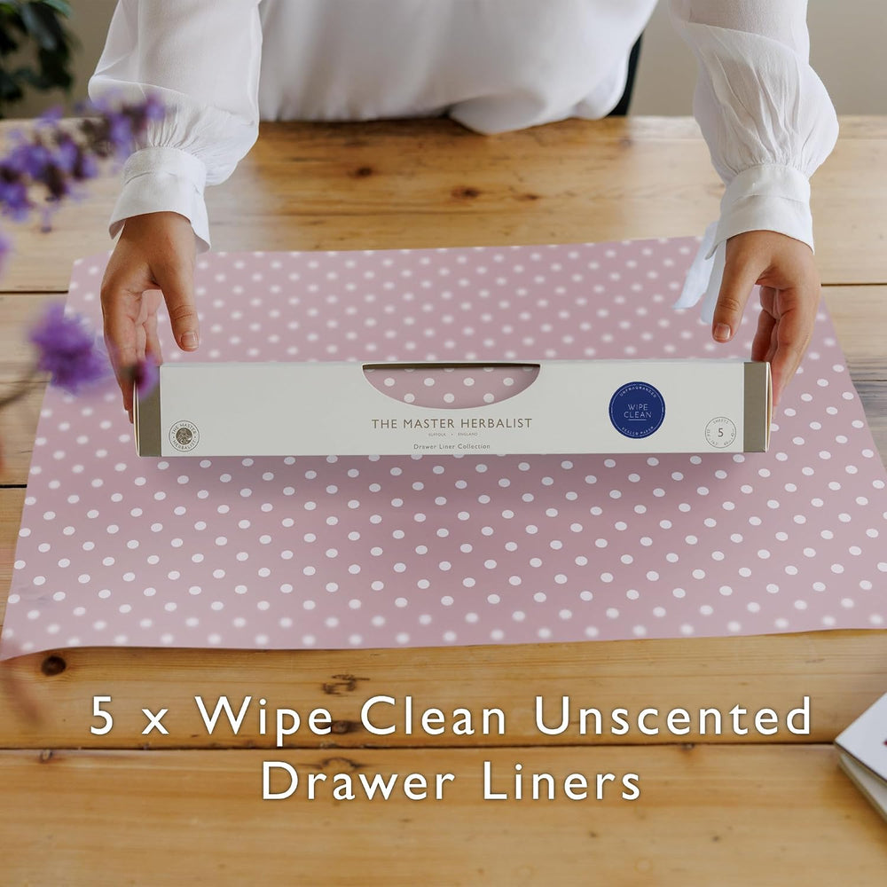 The Master Herbalist UNSCENTED & Wipe Clean Drawer Liners in a HELEBORE P...