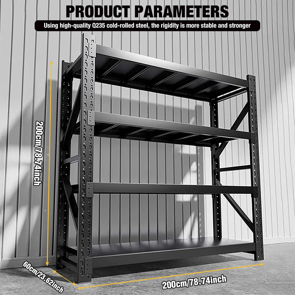 5000lbs Load Capacity,Heavy Duty 4-Tier Steel Shelving Unit, Adjustable Indus...