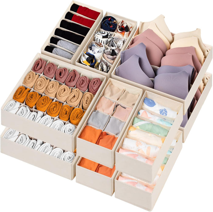 12 Pack Baby Clothes Organizer for Nursery, 116 Cells Fabric Foldable Dresser