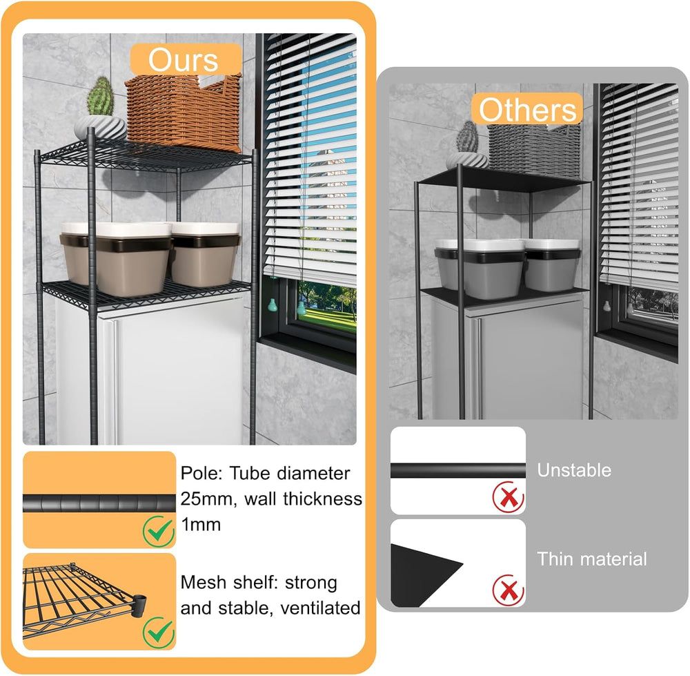 Over Mini Fridge Storage Rack, Height Adjustable, Flexible Storage