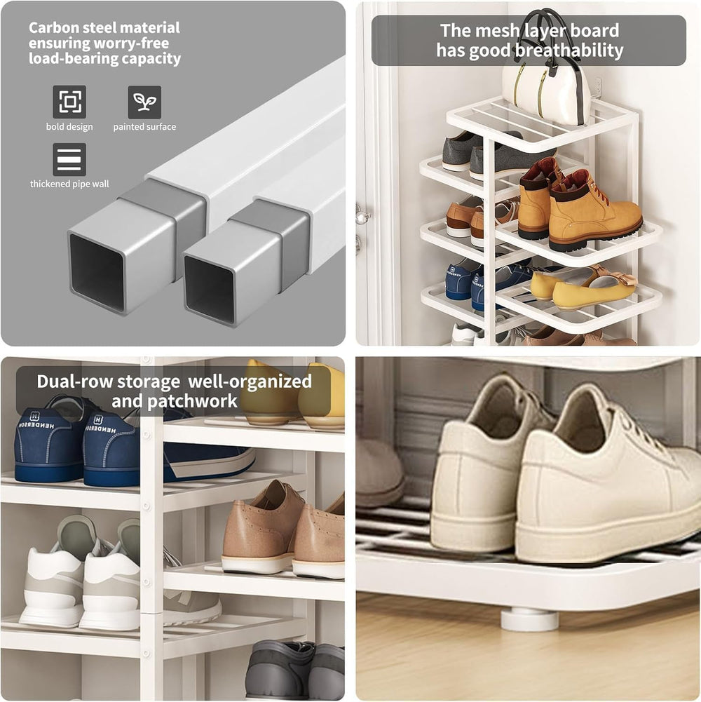 5-Tier Shoe Rack for Entryway,Metal Shoe Organizer, Large Capacity Shoe Stora...