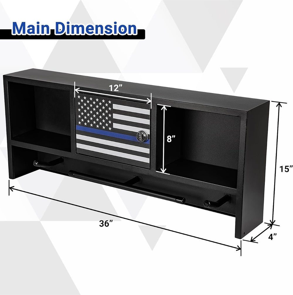 Neoaider Wall Mounted Police Gear Rack 36” x 4” x 15”, Police Hanger