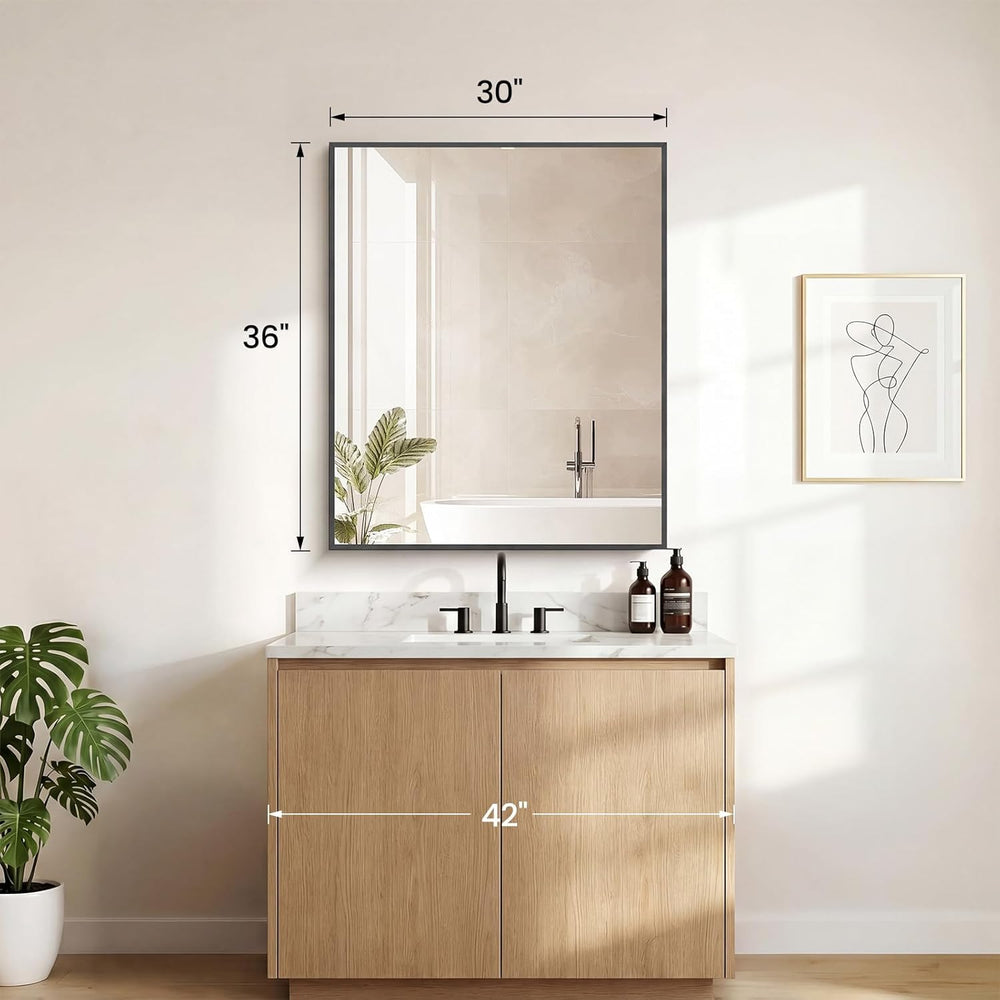 DUMOS 30"x36" Rectangle Wall Mirror, Bathroom Mirrors for Over Sink...