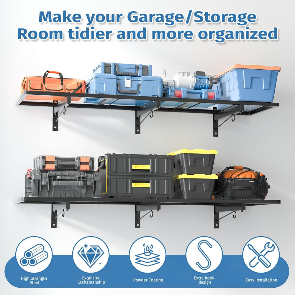 2 Pack Garage Wall Shelving,46"X 12.5" Garage Shelving Wall Mounted...