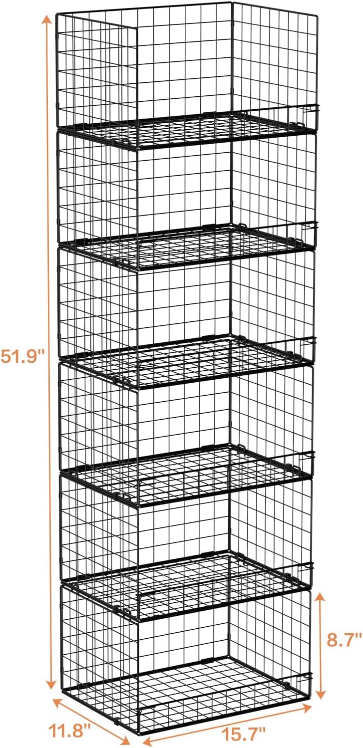 Yociyoga 6-Tier Stackable Closet Organizers and Storage Shelves, Closet Shelf...