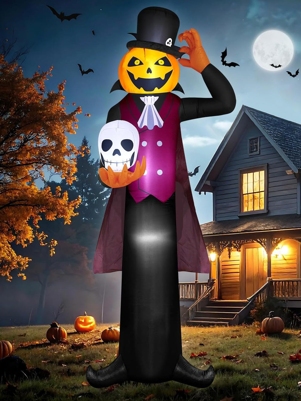 12FT Giant Halloween Inflatables Pumpkin Ghost Vampire, Halloween Decorations...