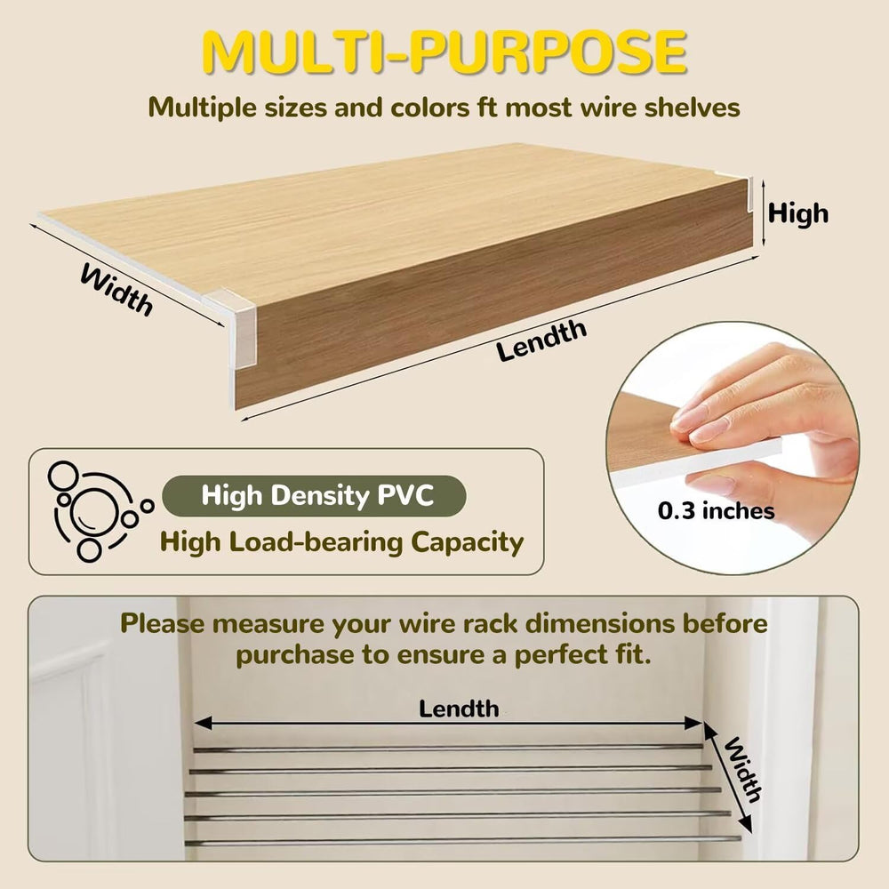 5 Pcs Wire Shelf Covers, 16x32 in Foamed PVC Wire Rack Covers with Wood Grain...
