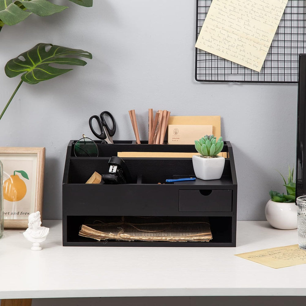Wood Desk Drawer Organizers with File Organizer Pen holder Office Decor combo...
