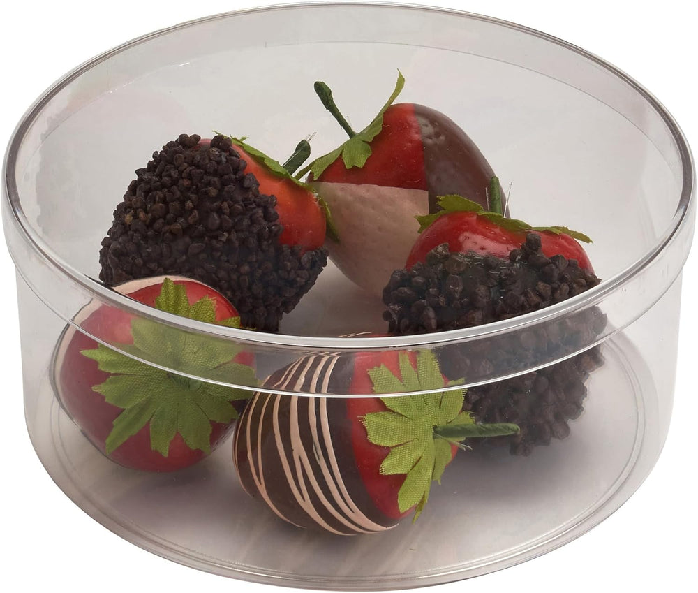 Pioneer Plastics 180C Clear Round Plastic Container, 6" W x 2.5" H,...