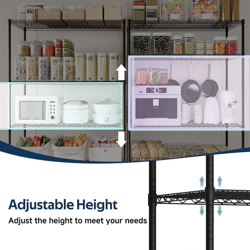 Whitmor 4 Tier Storage Shelves with Wheels, Heavy Duty Metal Shelving Unit, 6...