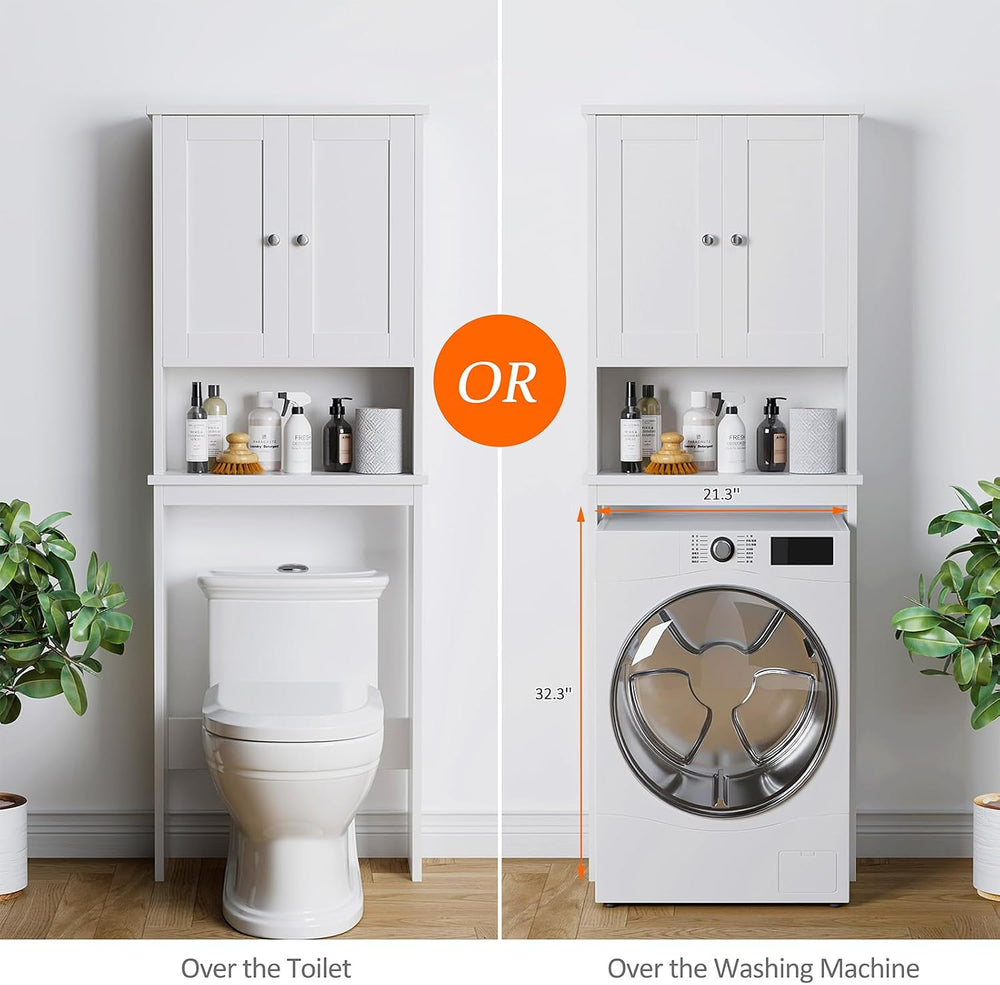Over the Toilet Storage Cabinet, Bathroom Storage Organizer Over Toilet, Spac...