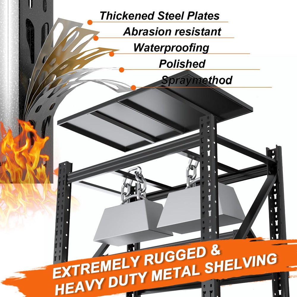 31.5''W Heavy Duty Storage Shelves, 2500LBS Metal Garage Shelving Uni...