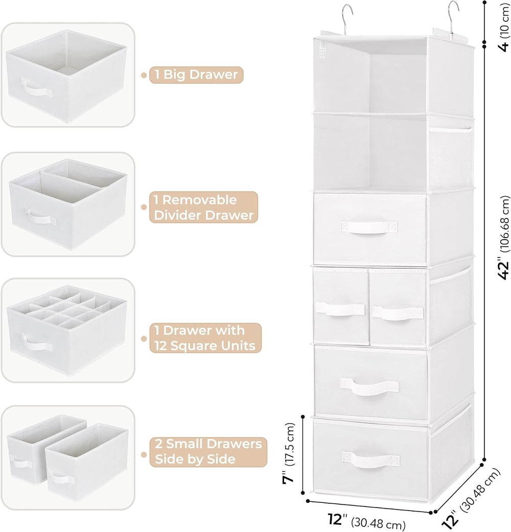 GRANNY SAYS Hanging Closet Organizer, 5 Drawers, 6 Shelves, 6 Pockets