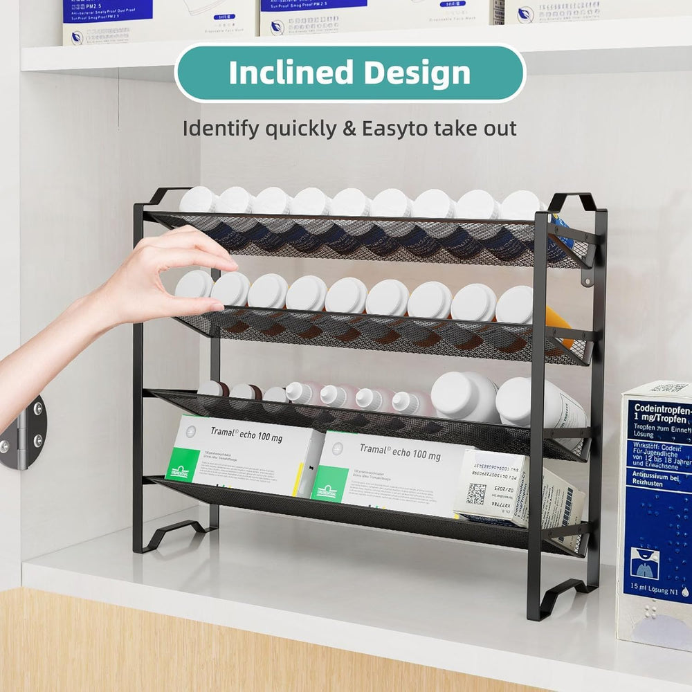 Simple Trending 2 Pack 4 Tier Spice Rack Organizer, Stackable Kitchen Counter...