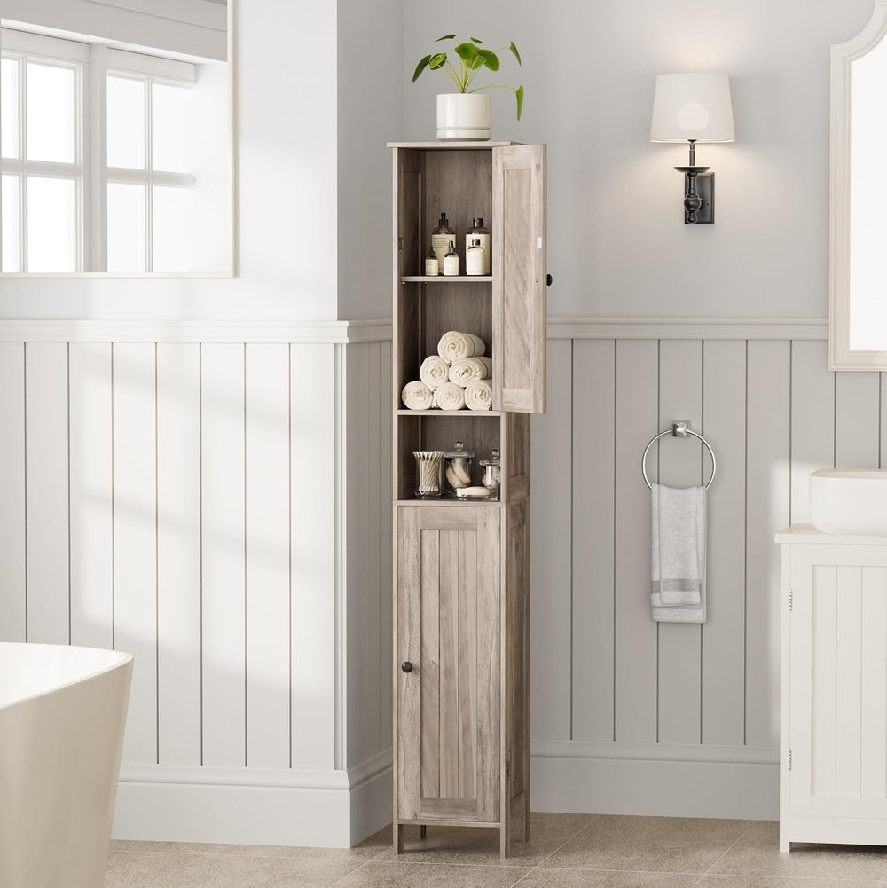 Homleke Tall Bathroom Storage Cabinet with 2 Doors, Slim Bathroom Cabinet
