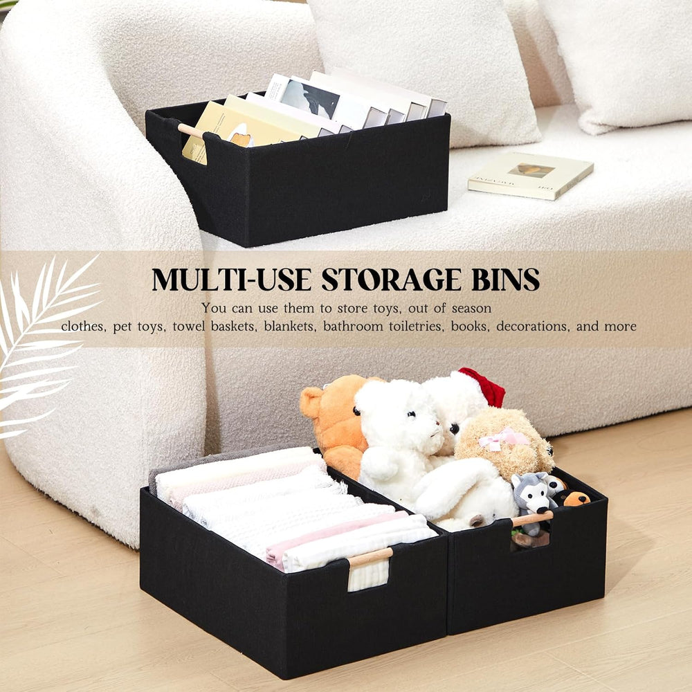 Cinnvoice 6 Pack Fabric Storage Bins for Closet Shelves, 15 x 10.6 x 6 Inch