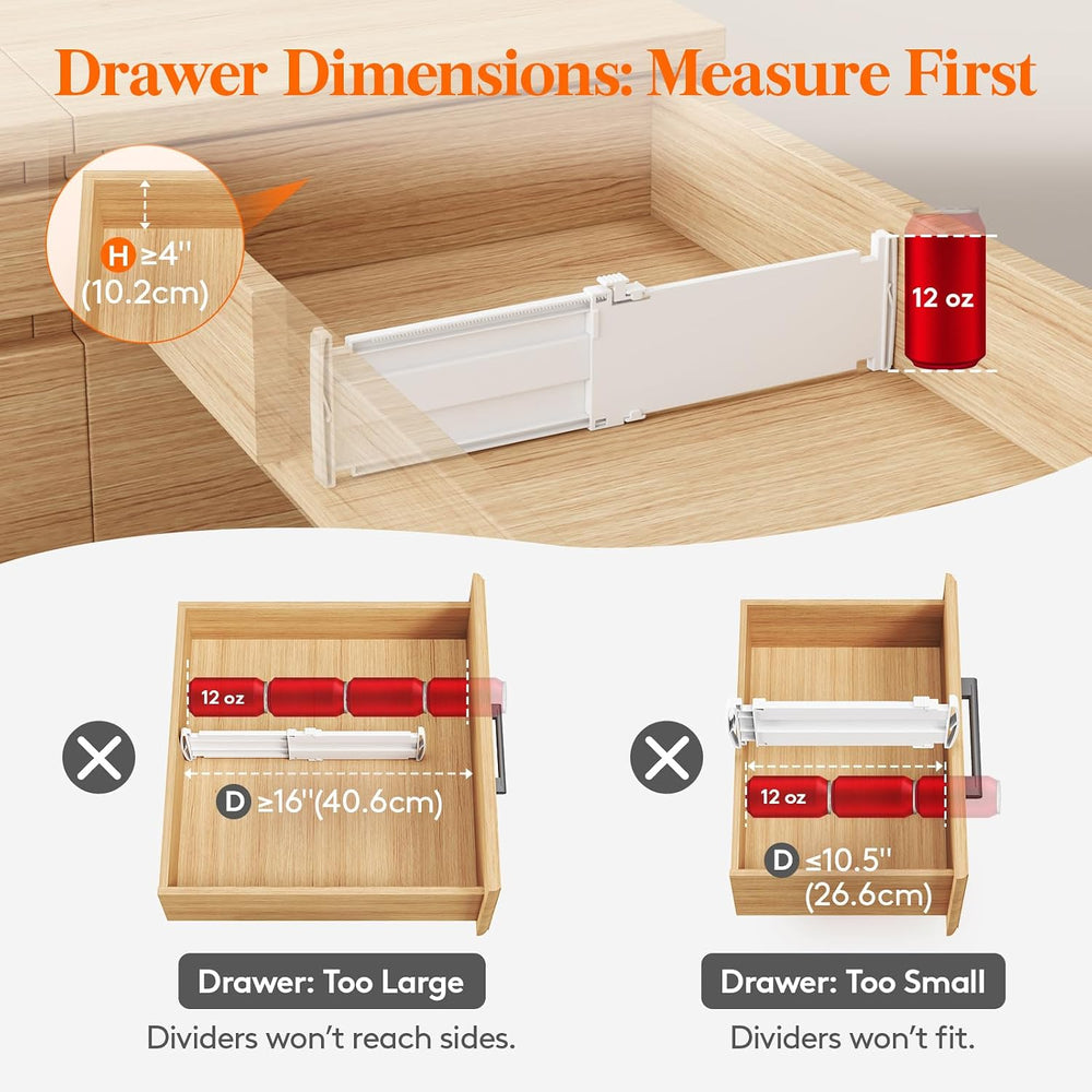 Lifewit 14 Pack 4" High Drawer Divider, Adjustable Drawer Organizer Clothes