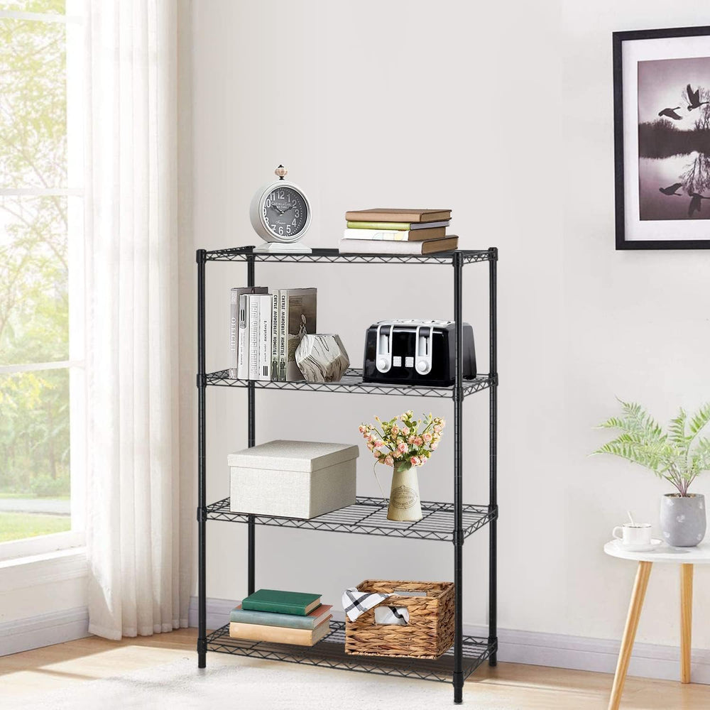 BLKMTY 4-Tier Storage Shelves, Wire Racks, Metal Shelving Unit, Freestanding ...