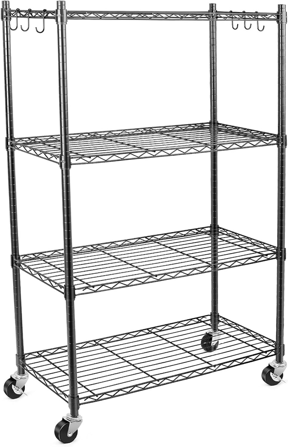 WDT Shelving Storage Units on Wheels Casters, Adjustable Heavy Duty Metal She...