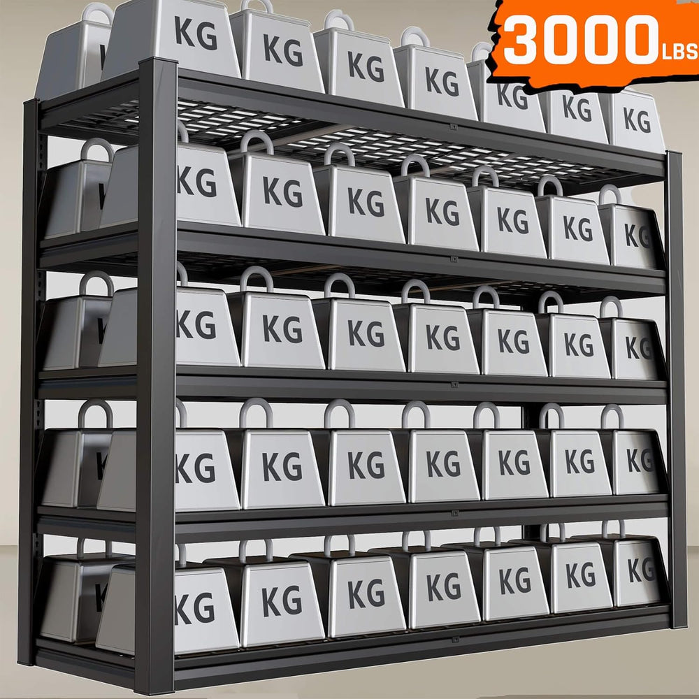 27" D Storage Shelves, Garage Shelving Heavy Duty Metal Adjustable Garag...