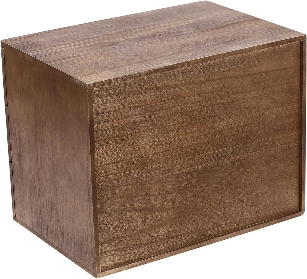 3 Drawers Wood Storage Box Wooden Storage Cabinet Organizer, Tabletop Storage...