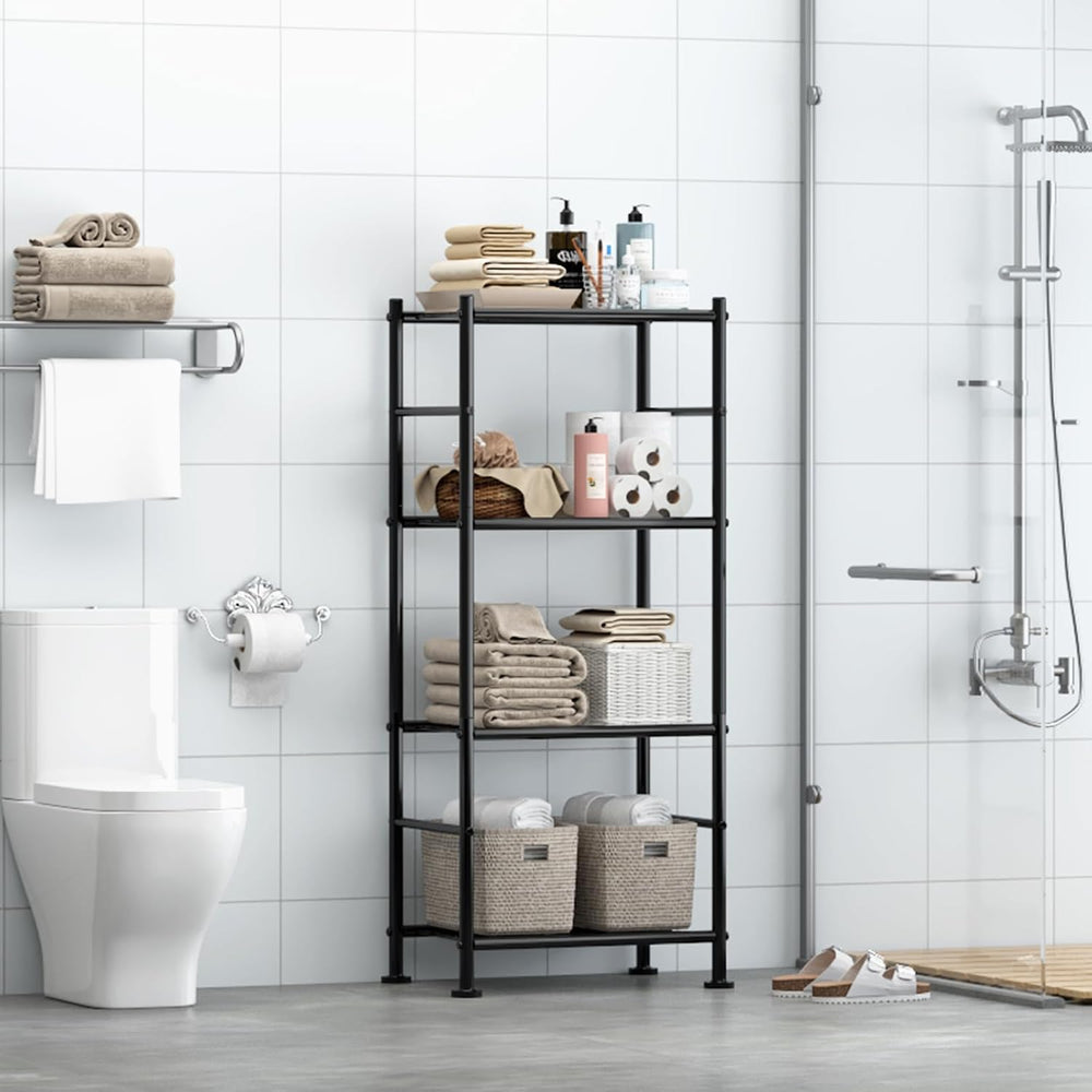 Sakugi Storage Shelves - Set of 2, 4-Tier Metal Shelf Organizer, Space-Saving...