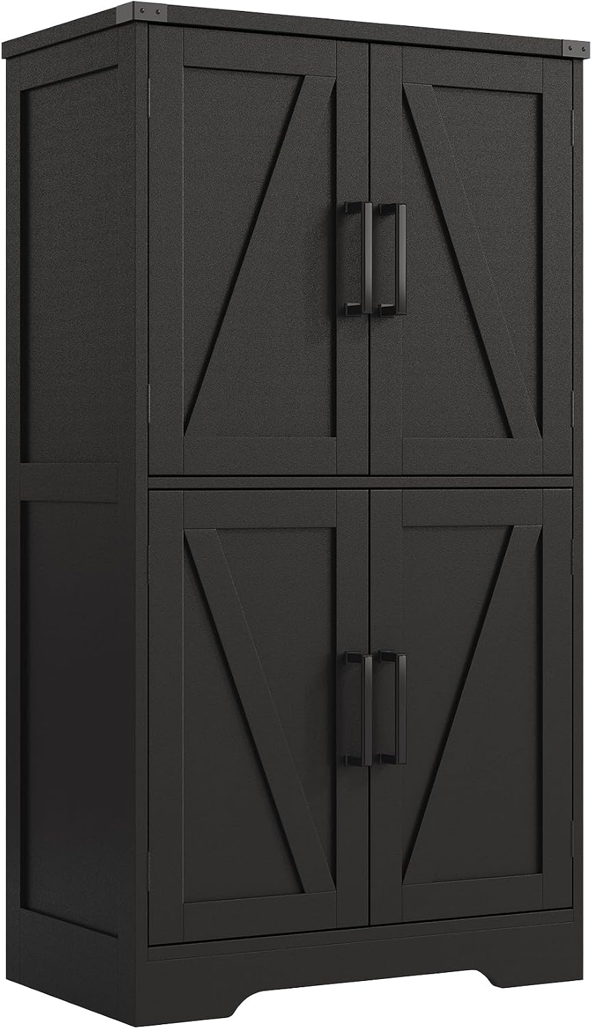 Treocho Farmhouse Bathroom Floor Cabinet with Adjustable Shelves