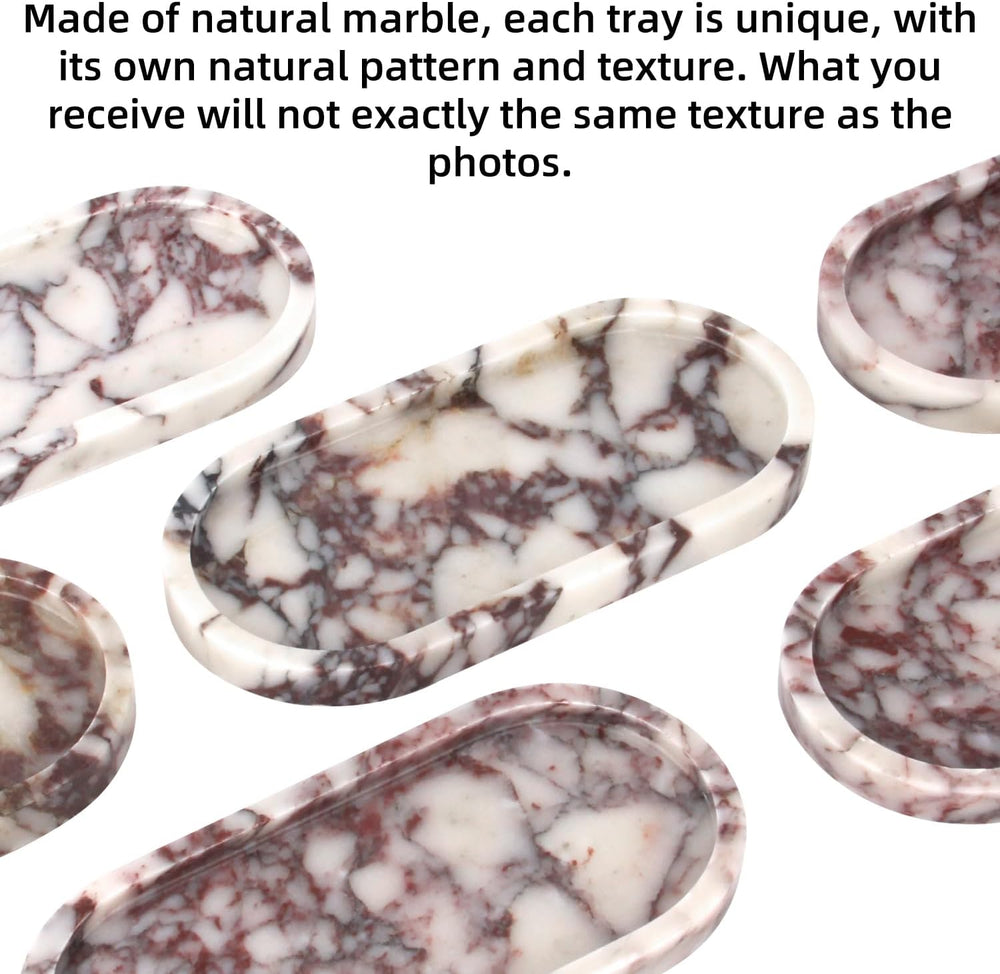 Natural Marble Tray Oval, Calacatta Viola, 10 x 5 x 0.6