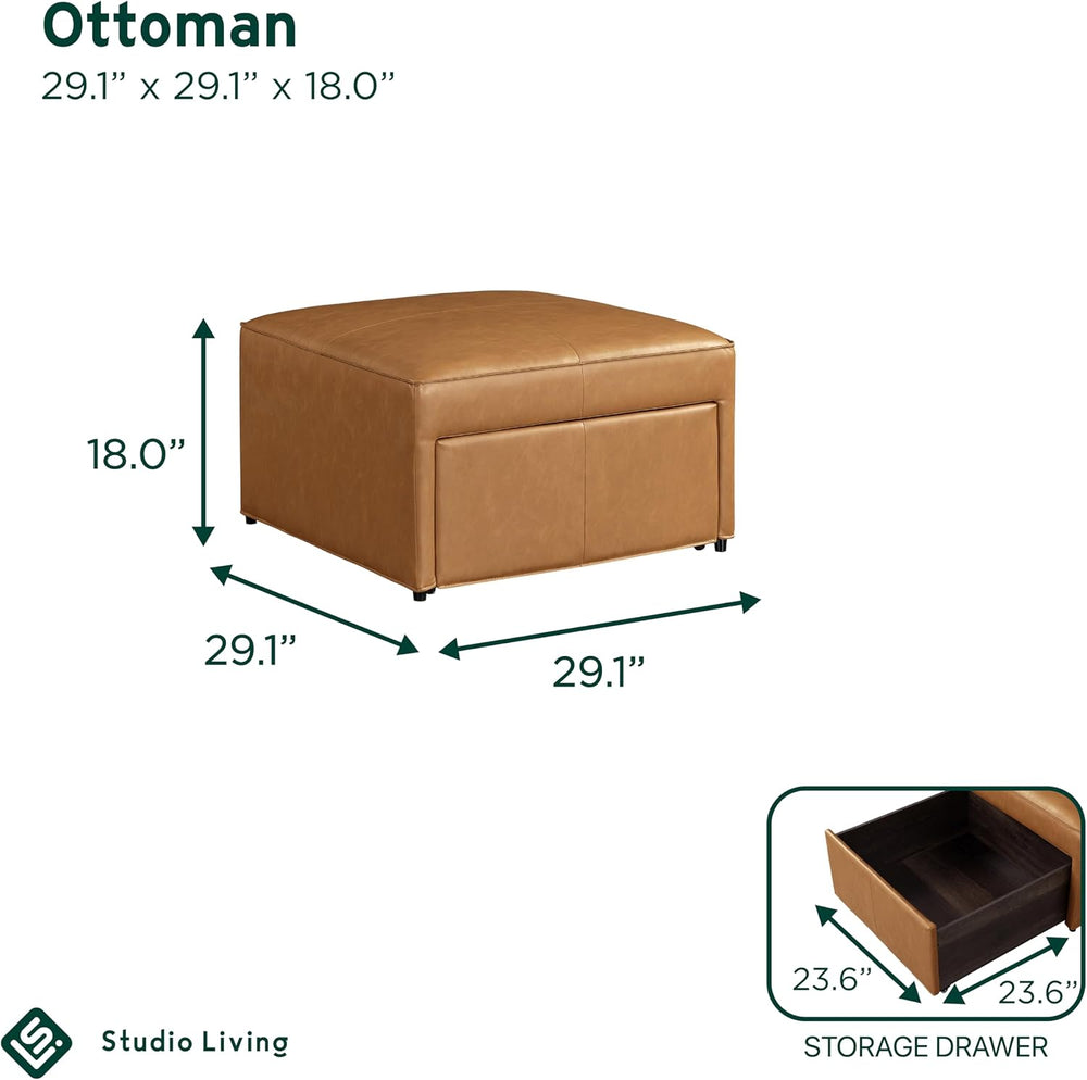 Studio Living® Harrison 29.1" Storage Ottoman, Large Removable Storage D...
