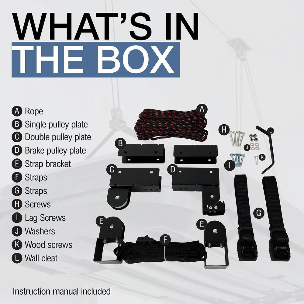StoreYourBoard Cargo Box Pulley System – Heavy-Duty Garage Hoist Lift for Roo...